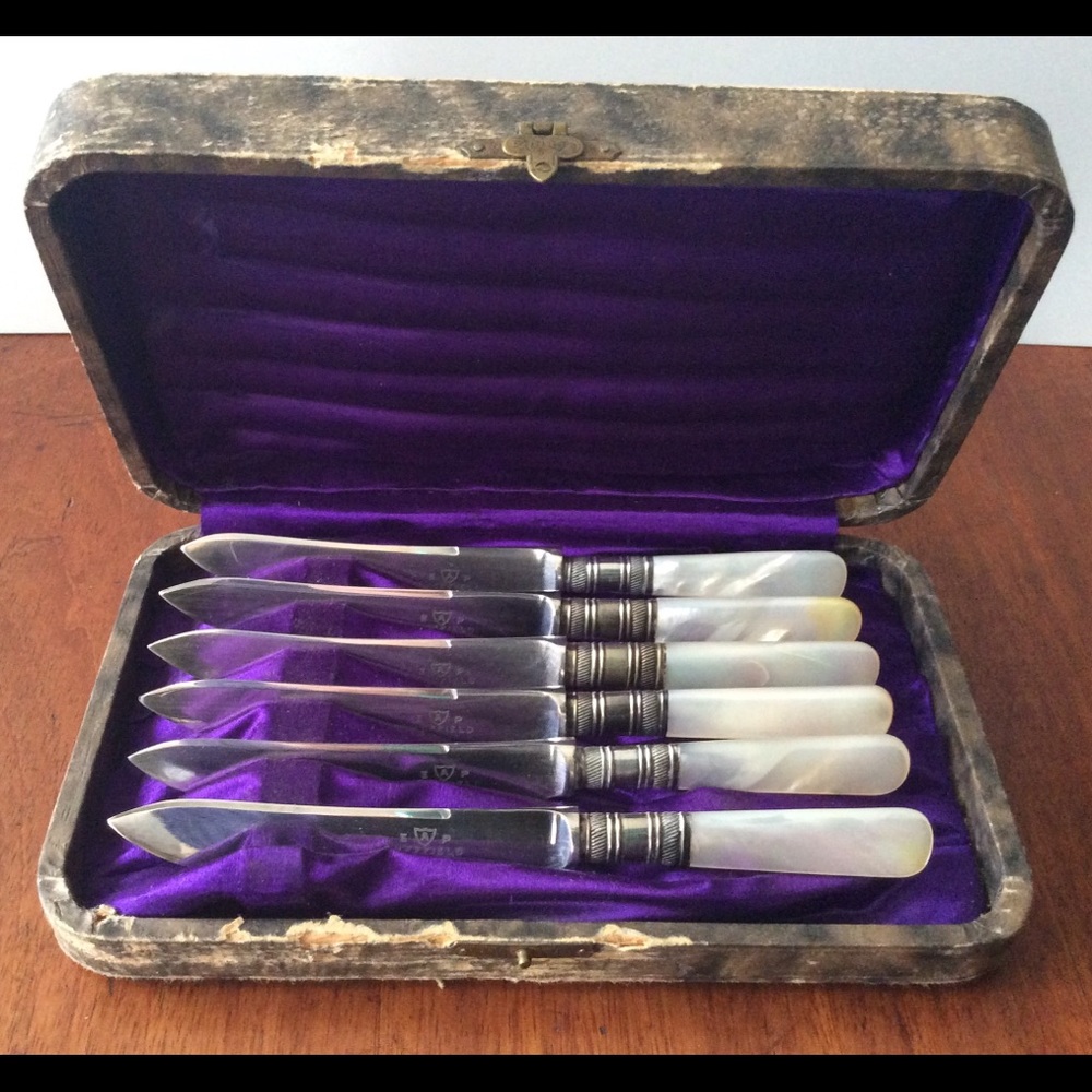 Antique Sheffield fruit/dessert knives